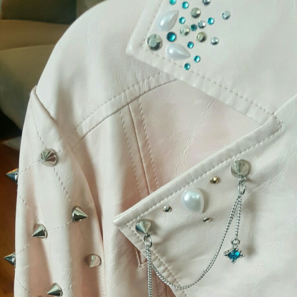 Baby Pink Motor cycle jacket - Picture 2 of 3